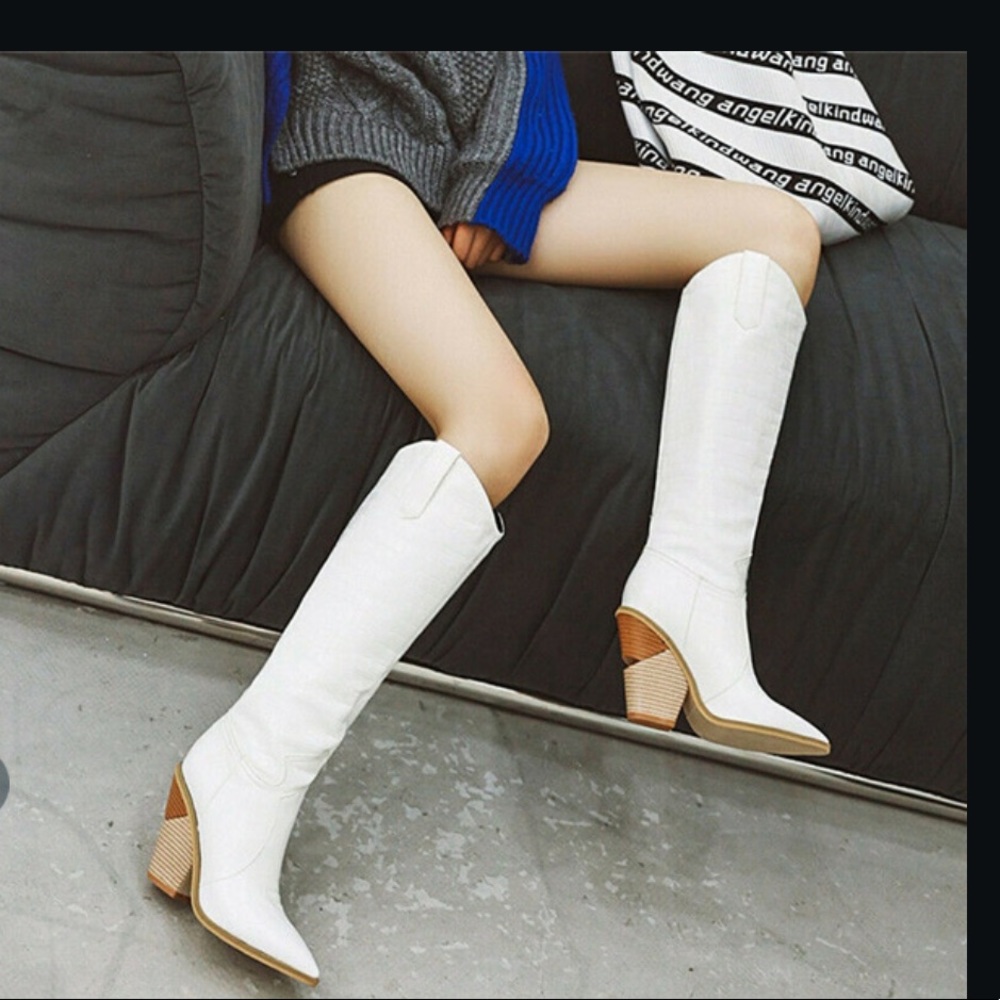 TREND White knee high boots NWT - new pics!